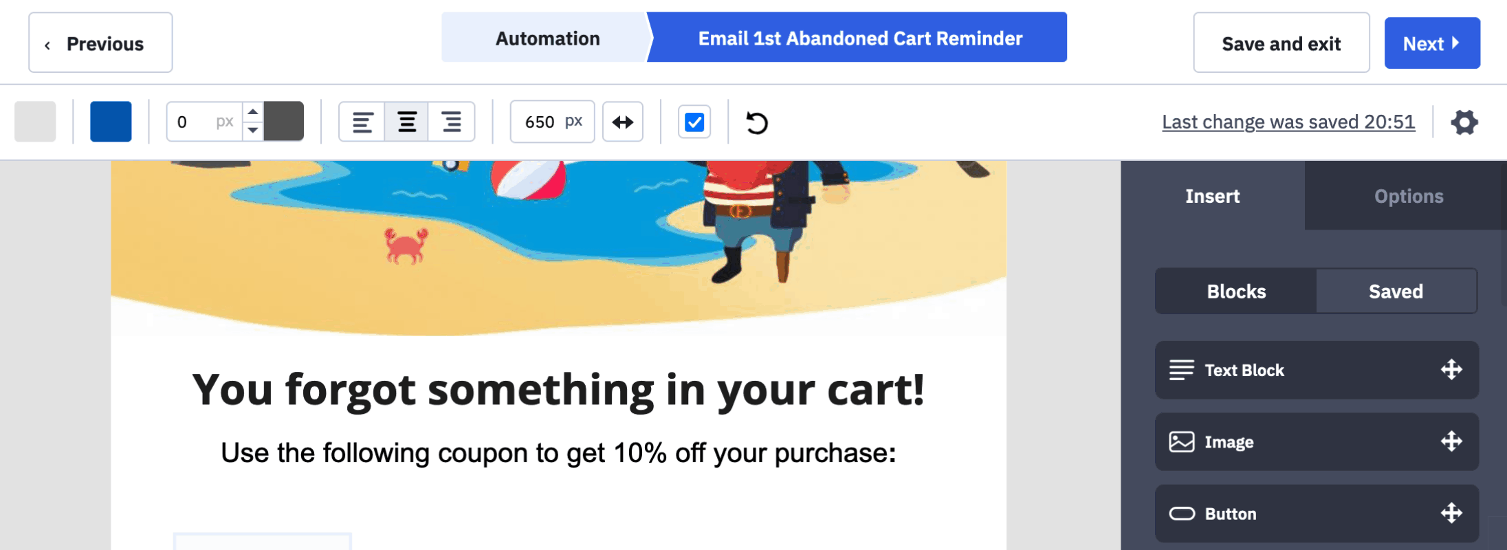 How to add a generated coupon to ActiveCampaign email