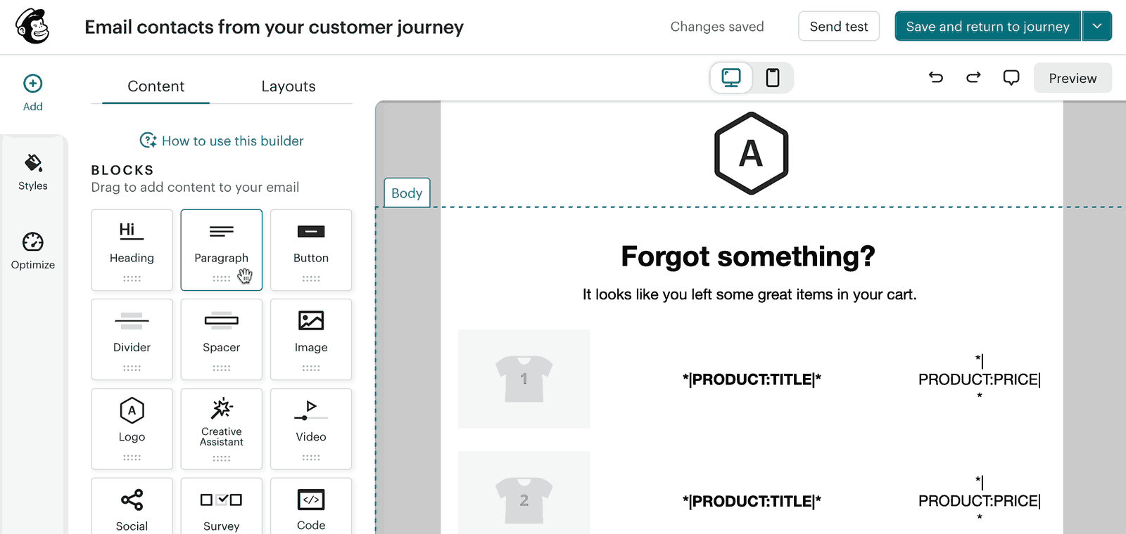 How to add a generated coupon to a MailChimp email