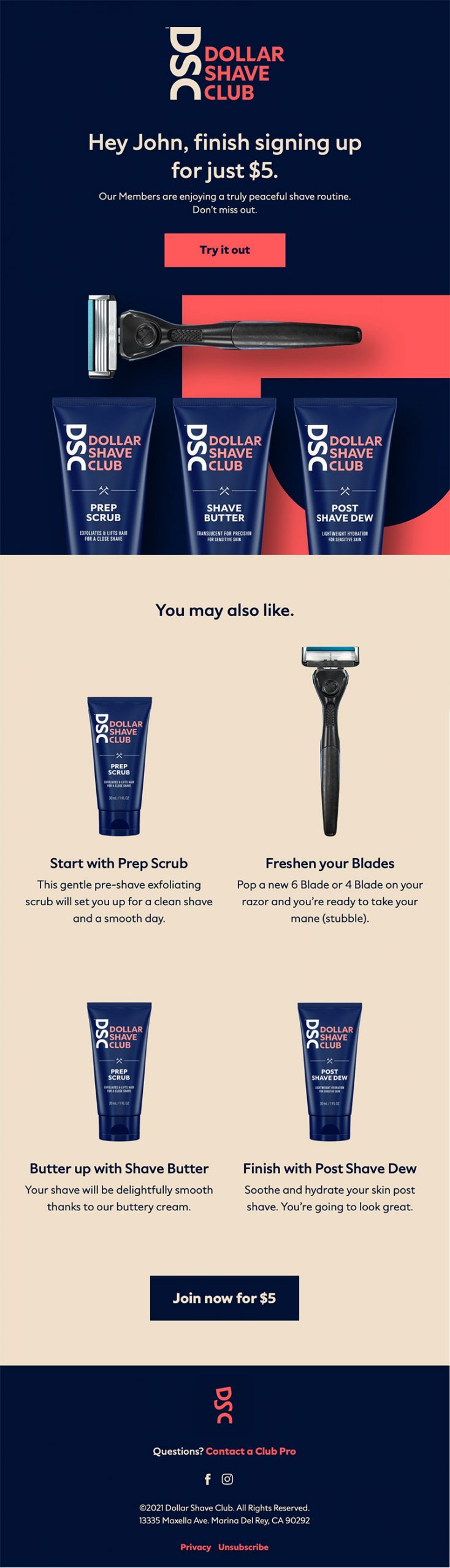 1st email in abandoned cart recovery series. Dollar Shave Club 1st email in abandoned cart recovery series. Dollar Shave Club