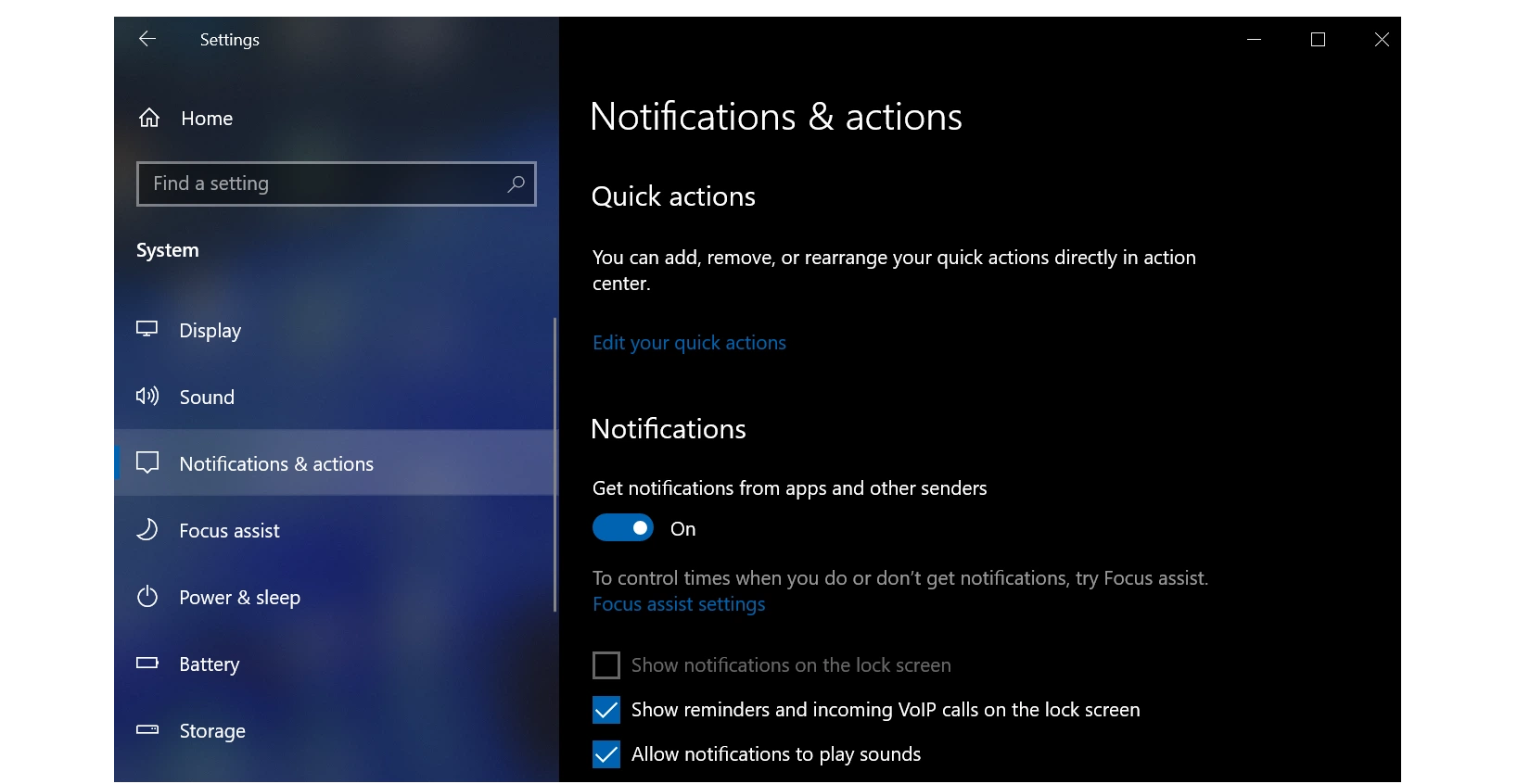Push notification settings in Windows Push notification settings in Windows